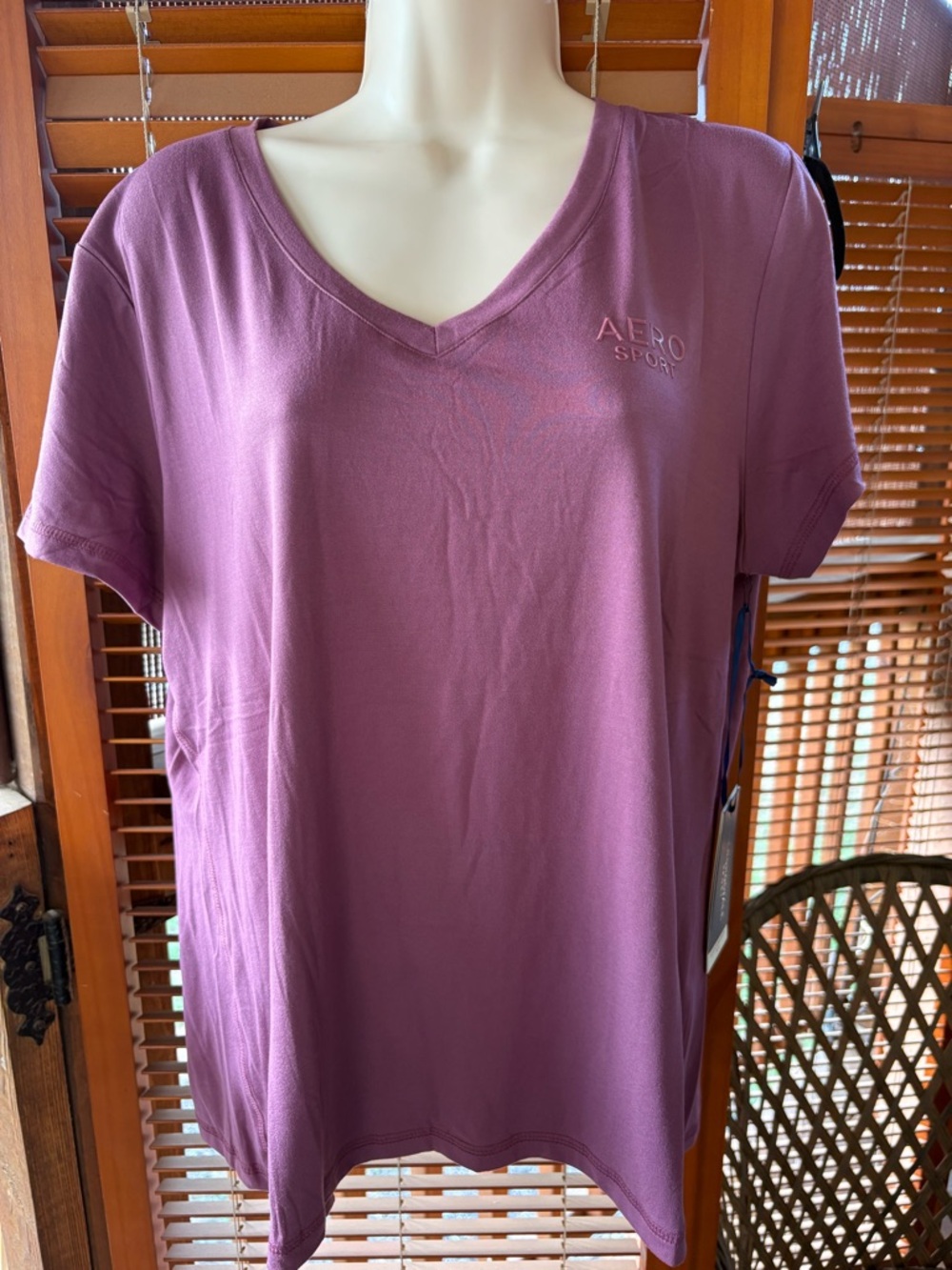 Aeropostale Sport V-Neck Short Sleeve Tee